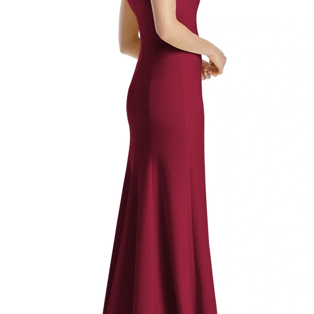 Dessy Gown Off The Shoulder Burgundy Size 0 NWT